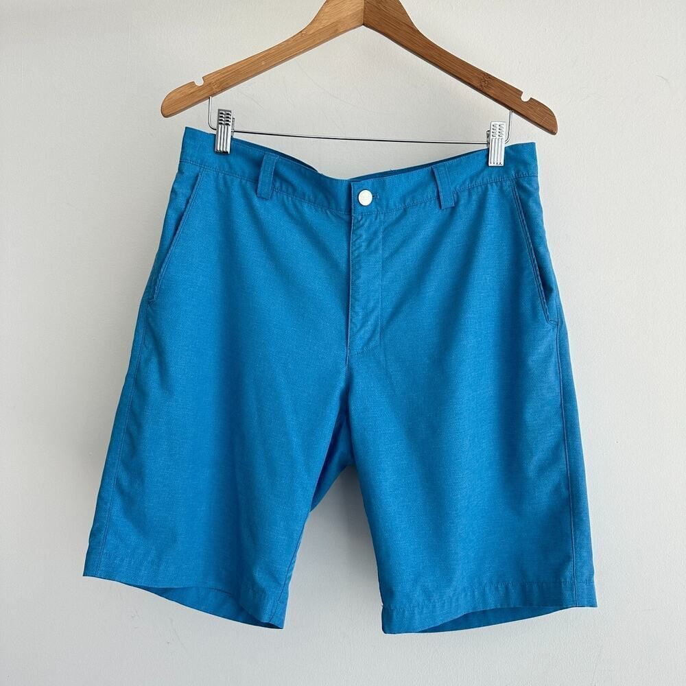 Peter Millar Golf Shorts Mens 33 Blue Shackleford Performance Basketweave Hybrid